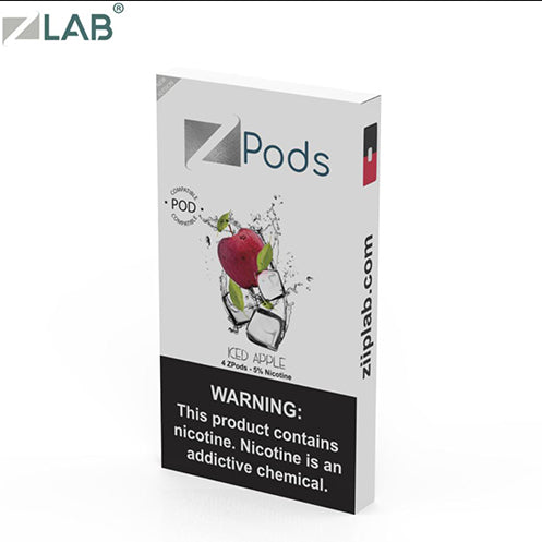 ZiipLab Pods for JUUL - Iced Apple 5% - Juul Compatible Pods USA